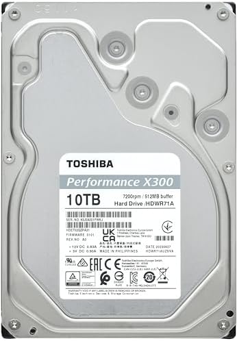 Toshiba X300 12TB Performance & Gaming 3 5 Inch Internal Hard Drive   CMR SATA 6 GB/s 7200 RPM 512 MB Cache   HDWR51CXZSTA