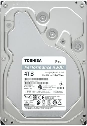 Toshiba X300 12TB Performance & Gaming 3 5 Inch Internal Hard Drive   CMR SATA 6 GB/s 7200 RPM 512 MB Cache   HDWR51CXZSTA