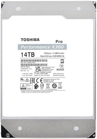 Toshiba X300 12TB Performance & Gaming 3 5 Inch Internal Hard Drive   CMR SATA 6 GB/s 7200 RPM 512 MB Cache   HDWR51CXZSTA