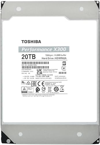 Toshiba X300 12TB Performance & Gaming 3 5 Inch Internal Hard Drive   CMR SATA 6 GB/s 7200 RPM 512 MB Cache   HDWR51CXZSTA