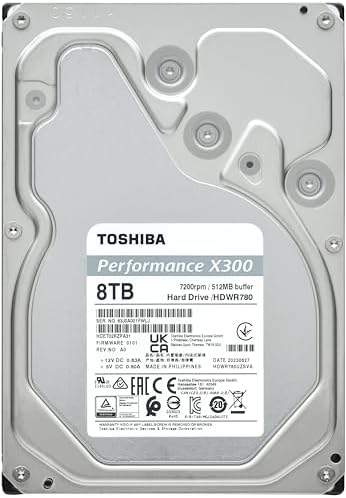 Toshiba X300 12TB Performance & Gaming 3 5 Inch Internal Hard Drive   CMR SATA 6 GB/s 7200 RPM 512 MB Cache   HDWR51CXZSTA