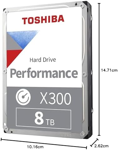Toshiba X300 12TB Performance & Gaming 3 5 Inch Internal Hard Drive   CMR SATA 6 GB/s 7200 RPM 512 MB Cache   HDWR51CXZSTA
