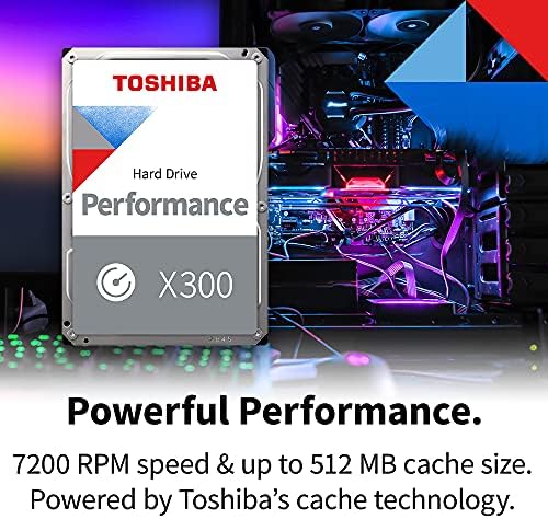 Toshiba X300 12TB Performance & Gaming 3 5 Inch Internal Hard Drive   CMR SATA 6 GB/s 7200 RPM 512 MB Cache   HDWR51CXZSTA