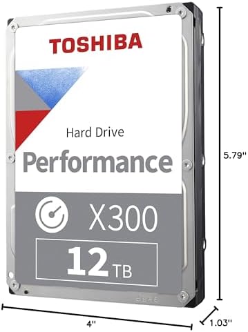 Toshiba X300 12TB Performance & Gaming 3 5 Inch Internal Hard Drive   CMR SATA 6 GB/s 7200 RPM 512 MB Cache   HDWR51CXZSTA