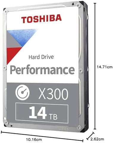 Toshiba X300 12TB Performance & Gaming 3 5 Inch Internal Hard Drive   CMR SATA 6 GB/s 7200 RPM 512 MB Cache   HDWR51CXZSTA