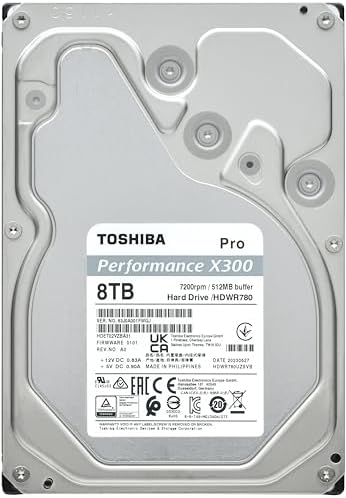 Toshiba X300 12TB Performance & Gaming 3 5 Inch Internal Hard Drive   CMR SATA 6 GB/s 7200 RPM 512 MB Cache   HDWR51CXZSTA