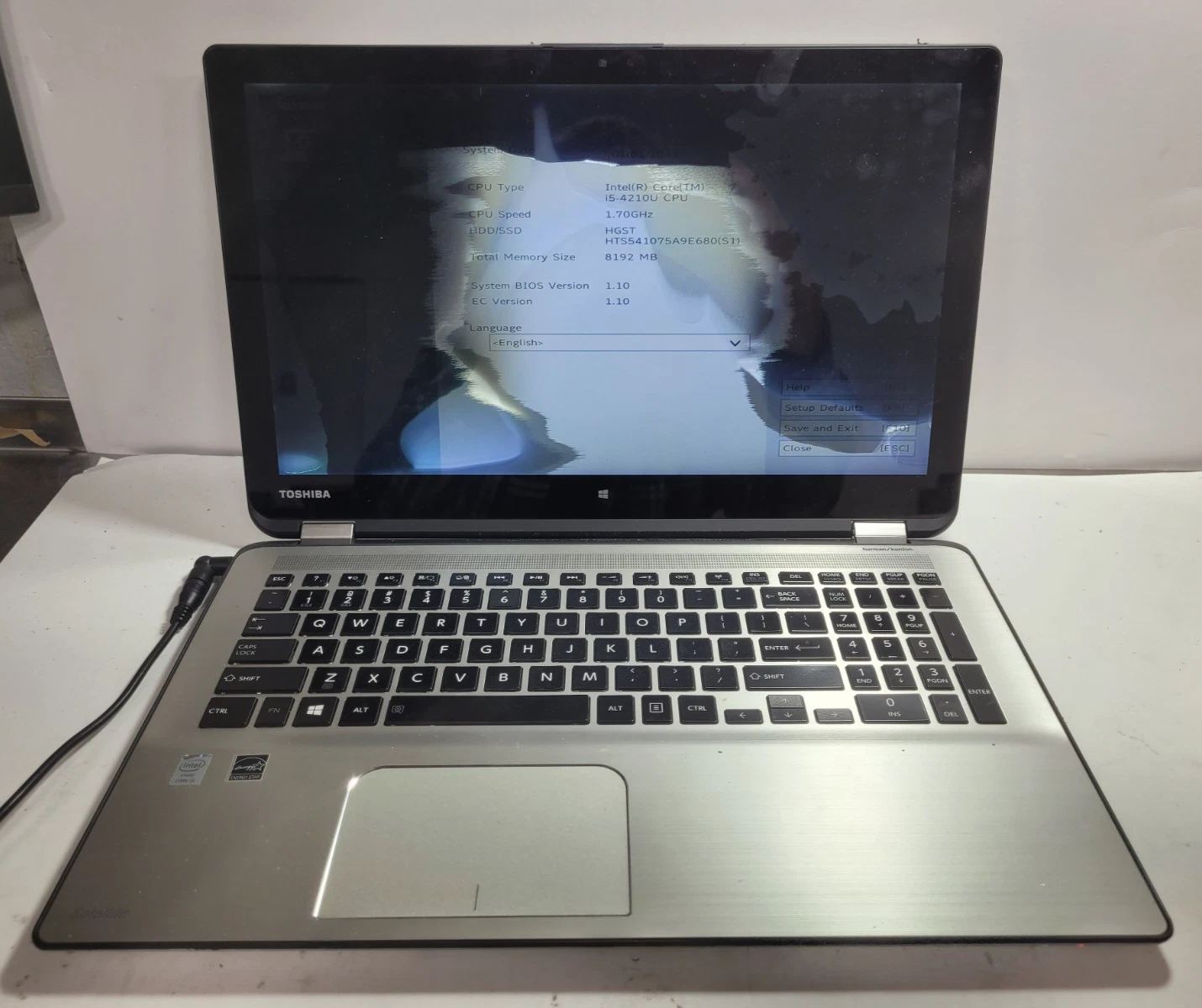 Toshiba satellite P55W B5220 w/i5 4210U  8GB RAM  750GB HDD  Laptop #0279