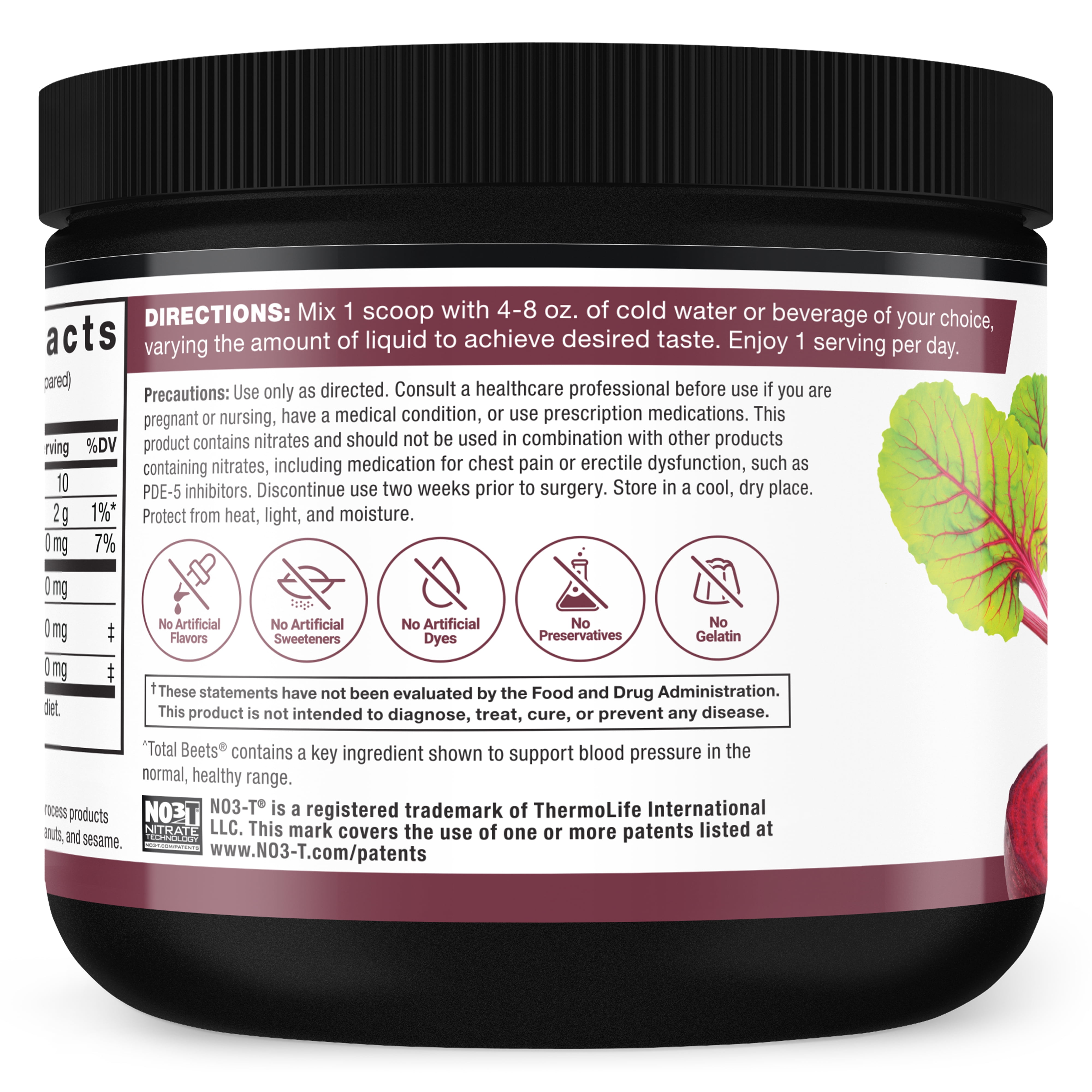 Total Beets , Suplemento de Mezcla de Jugo de Remolacha en Polvo, 30 Porciones, de Force Factor