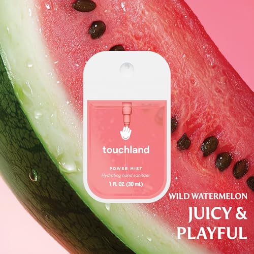Touchland TROPICAL PARADISE SET  Power Mist Hydrating Hand Sanitizer Spray   Mango  Beach Coco  Watermelon  1 FL  OZ     Mango Mojo Body & Hair Fragrance Mist  2 FL  OZ   Travel Size Set