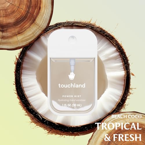 Touchland TROPICAL PARADISE SET  Power Mist Hydrating Hand Sanitizer Spray   Mango  Beach Coco  Watermelon  1 FL  OZ     Mango Mojo Body & Hair Fragrance Mist  2 FL  OZ   Travel Size Set
