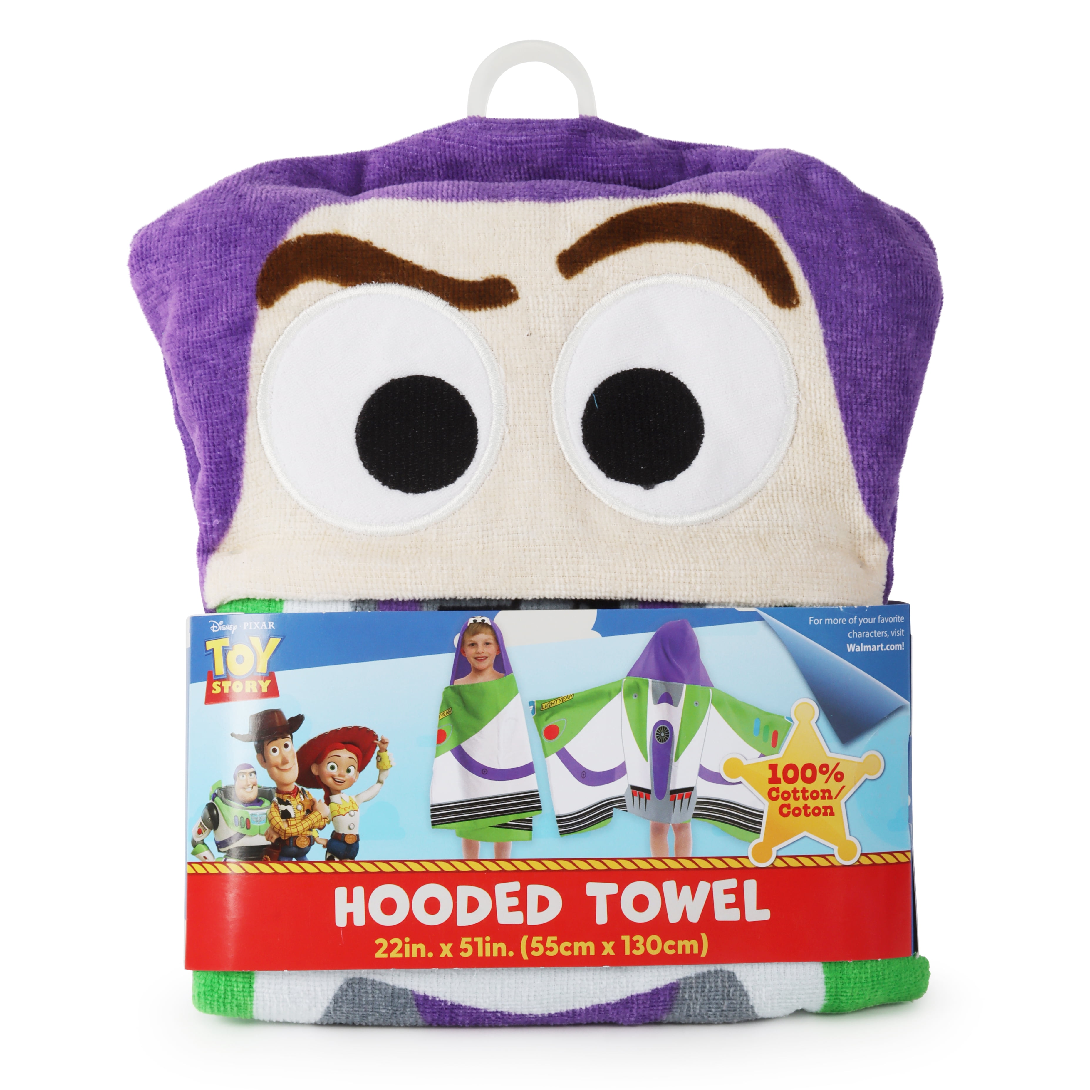Toy Story Kids Hooded Towel  Buzz Lightyear  Cotton  22" x 51"  Disney