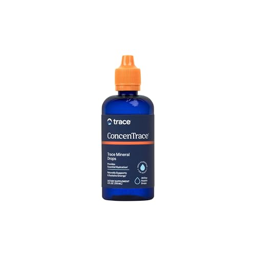 Trace Minerals ConcenTrace Trace Mineral Drops   Supports Energy  Digestion  Bone Health & Hydration  70  Ionic Trace Minerals w/ Magnesium  Chloride & Potassium   Keto  Vegan & Non GMO   48 Servings