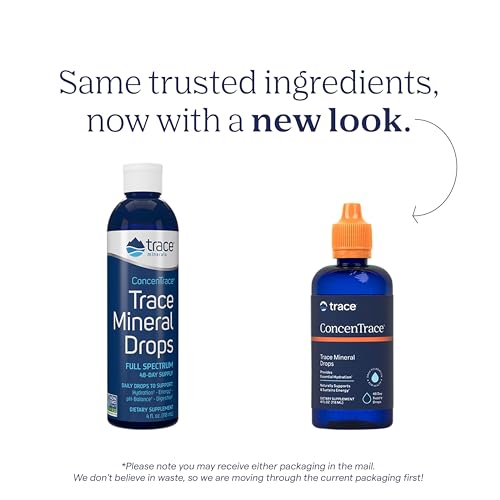 Trace Minerals ConcenTrace Trace Mineral Drops   Supports Energy  Digestion  Bone Health & Hydration  70  Ionic Trace Minerals w/ Magnesium  Chloride & Potassium   Keto  Vegan & Non GMO   48 Servings