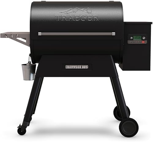 Traeger Ironwood 885 Wood Pellet Grill and Smoker  WiFi Pellet Smoker Grill with Super Smoke Mode  D2 Controller  Large 885 sq  in  Cooking Area  Outdoor BBQ Electric Pellet Smoker  TFB89BLFC
