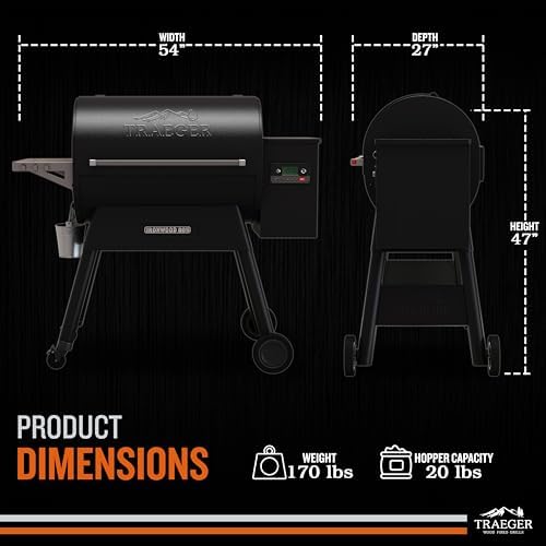 Traeger Ironwood 885 Wood Pellet Grill and Smoker  WiFi Pellet Smoker Grill with Super Smoke Mode  D2 Controller  Large 885 sq  in  Cooking Area  Outdoor BBQ Electric Pellet Smoker  TFB89BLFC