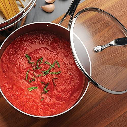 Tramontina Tri Ply Clad Stainless Steel 8 Piece Cookware Set with Glass Lids  Pots and Pans Kitchen Set  Induction Ready  Dishwasher Safe  NSF Certified