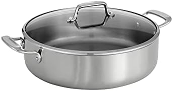 Tramontina Tri Ply Clad Stainless Steel 8 Piece Cookware Set with Glass Lids  Pots and Pans Kitchen Set  Induction Ready  Dishwasher Safe  NSF Certified