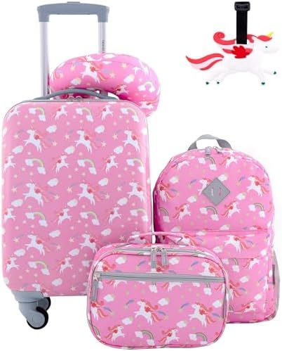 Travelers Club 5 Piece Kids Luggage Set  Unicorn