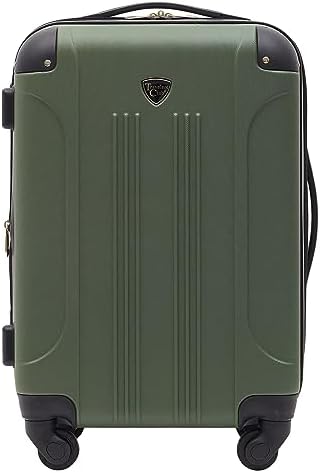 Travelers Club Chicago Hardside Expandable Spinner Luggage  Thyme Green  22 Carry On
