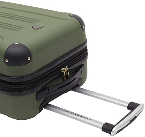 Travelers Club Chicago Hardside Expandable Spinner Luggage  Thyme Green  22 Carry On