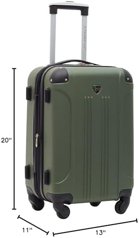Travelers Club Chicago Hardside Expandable Spinner Luggage  Thyme Green  22 Carry On