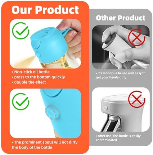 TrendPlain 16oz/470ml Glass Olive Oil Sprayer for Cooking   2 in 1 Olive Oil Dispenser Bottle for Kitchen Gadgets and Air Fryer Accessories  Salad  BBQ   Black
