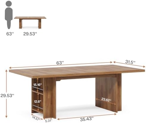 Tribesigns 62 99 Inch Computer Desk  Modern Executive Office Desk with Storage Shelves  Large Long Writing Table for Office  Study Room  Light Brown