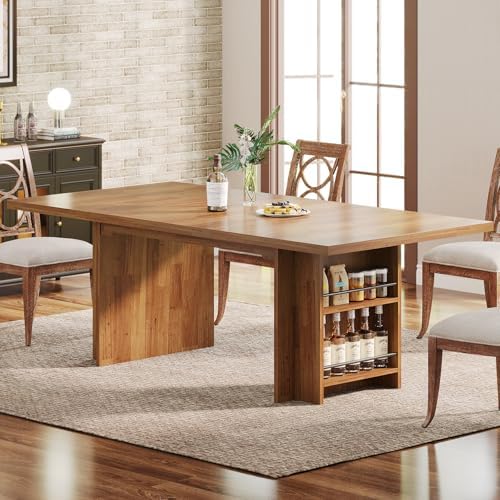 Tribesigns 62 99 Inch Computer Desk  Modern Executive Office Desk with Storage Shelves  Large Long Writing Table for Office  Study Room  Light Brown