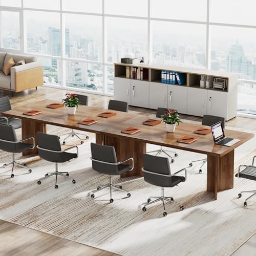 Tribesigns 63 inch Executive Desk  Vintage Home Office Computer Desk with Large Tabletop  Farmhouse Wood Writing Conference Table Workstation for Office  Study  Walnut Brown