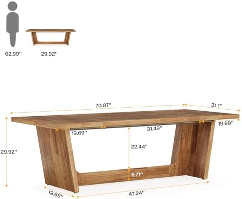 Tribesigns 70 87 Inch Executive Desk  Large Wood Desk for Home Office  Rustic Study Writing Table with Heavy Duty Pedestal  Extra Long Business Workstation