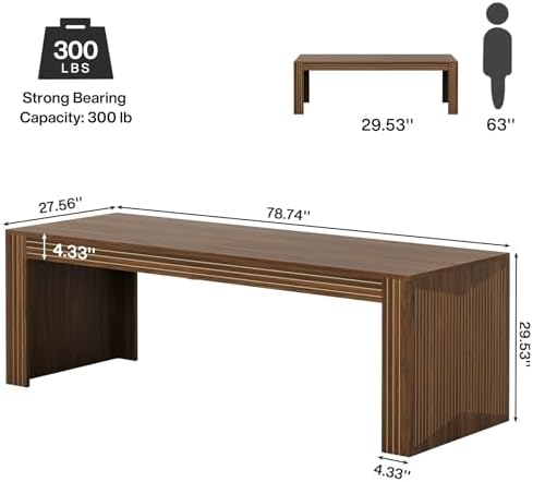 Tribesigns 79 Inch Extra Long Desk  Two Person Double Desk for Home Office  Wooden Long Computer Desk Writing Table for Office  Dark Brown