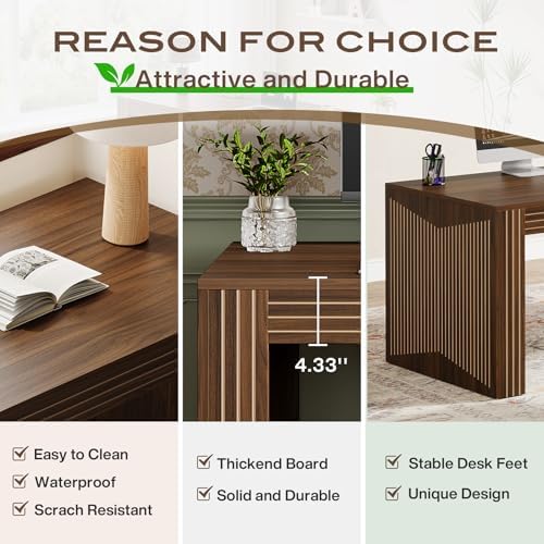Tribesigns 79 Inch Extra Long Desk  Two Person Double Desk for Home Office  Wooden Long Computer Desk Writing Table for Office  Dark Brown