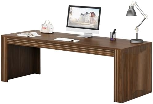 Tribesigns 79 Inch Extra Long Desk  Two Person Double Desk for Home Office  Wooden Long Computer Desk Writing Table for Office  Dark Brown