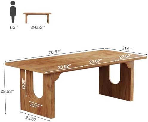 Tribesigns Modern Executive Desk  70 9 Large Office Computer Desk  Conference Table Meeting Room Table  Simple Workstation Business Furniture for Home Office  Brown