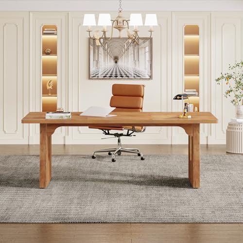 Tribesigns Modern Executive Desk  70 9 Large Office Computer Desk  Conference Table Meeting Room Table  Simple Workstation Business Furniture for Home Office  Brown