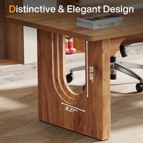 Tribesigns Modern Executive Desk  70 9 Large Office Computer Desk  Conference Table Meeting Room Table  Simple Workstation Business Furniture for Home Office  Brown