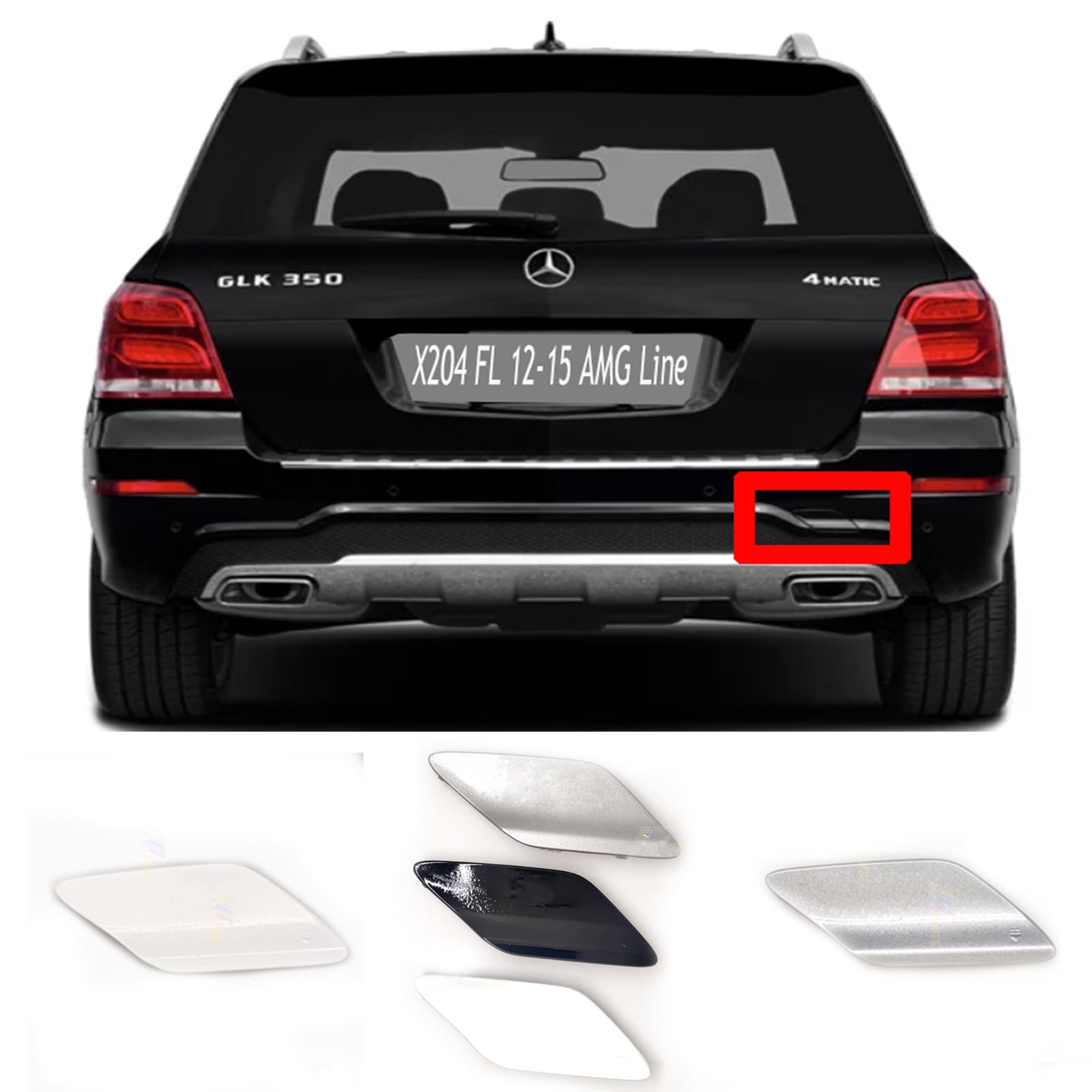 Trimla Rear Tow Cover Fit 12 15 Mercedes Benz GLK X204 AMG Line for GLK200 GLK220 GLK250 GLK280 GLK300 GLK350 2012 2013 2014 2015 bumper towing Hook Eye Cap A2048858023