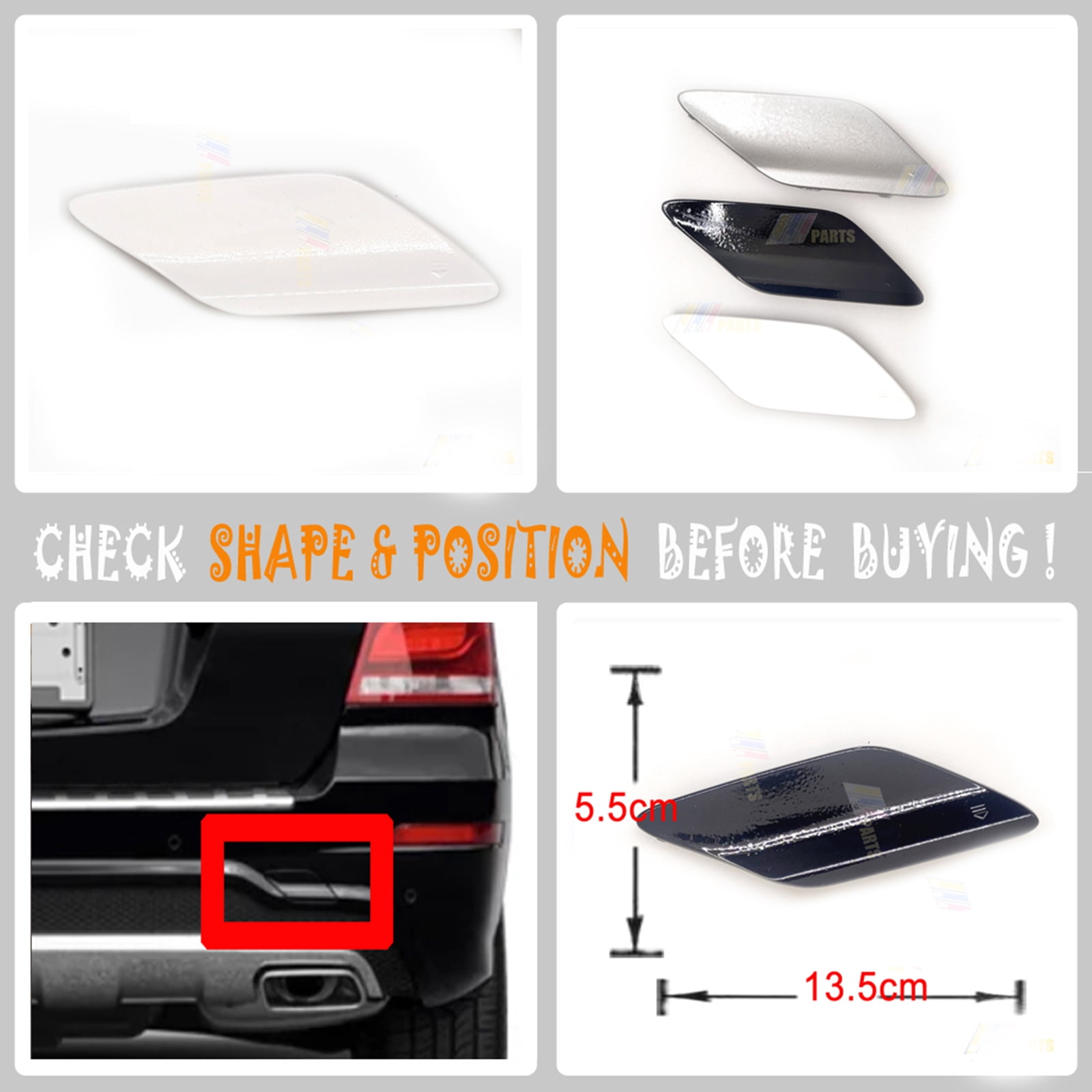 Trimla Rear Tow Cover Fit 12 15 Mercedes Benz GLK X204 AMG Line for GLK200 GLK220 GLK250 GLK280 GLK300 GLK350 2012 2013 2014 2015 bumper towing Hook Eye Cap A2048858023