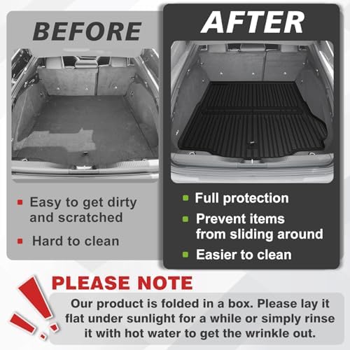 TripleAliners Floor Mats Compatible with Ford Ranger 2024 2025 SuperCrew Accessories All Weather Custom Fit 1st & 2nd Row TPE Truck Floor Liners Black