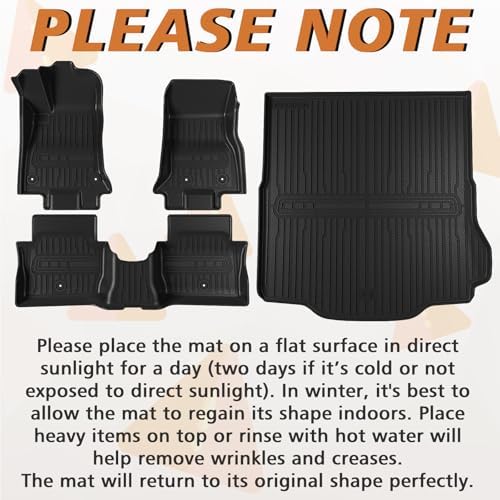 TripleAliners Floor Mats Compatible with Ford Ranger 2024 2025 SuperCrew Accessories All Weather Custom Fit 1st & 2nd Row TPE Truck Floor Liners Black