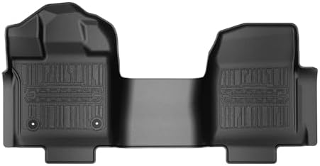 TripleAliners Floor Mats Compatible with Ford Ranger 2024 2025 SuperCrew Accessories All Weather Custom Fit 1st & 2nd Row TPE Truck Floor Liners Black