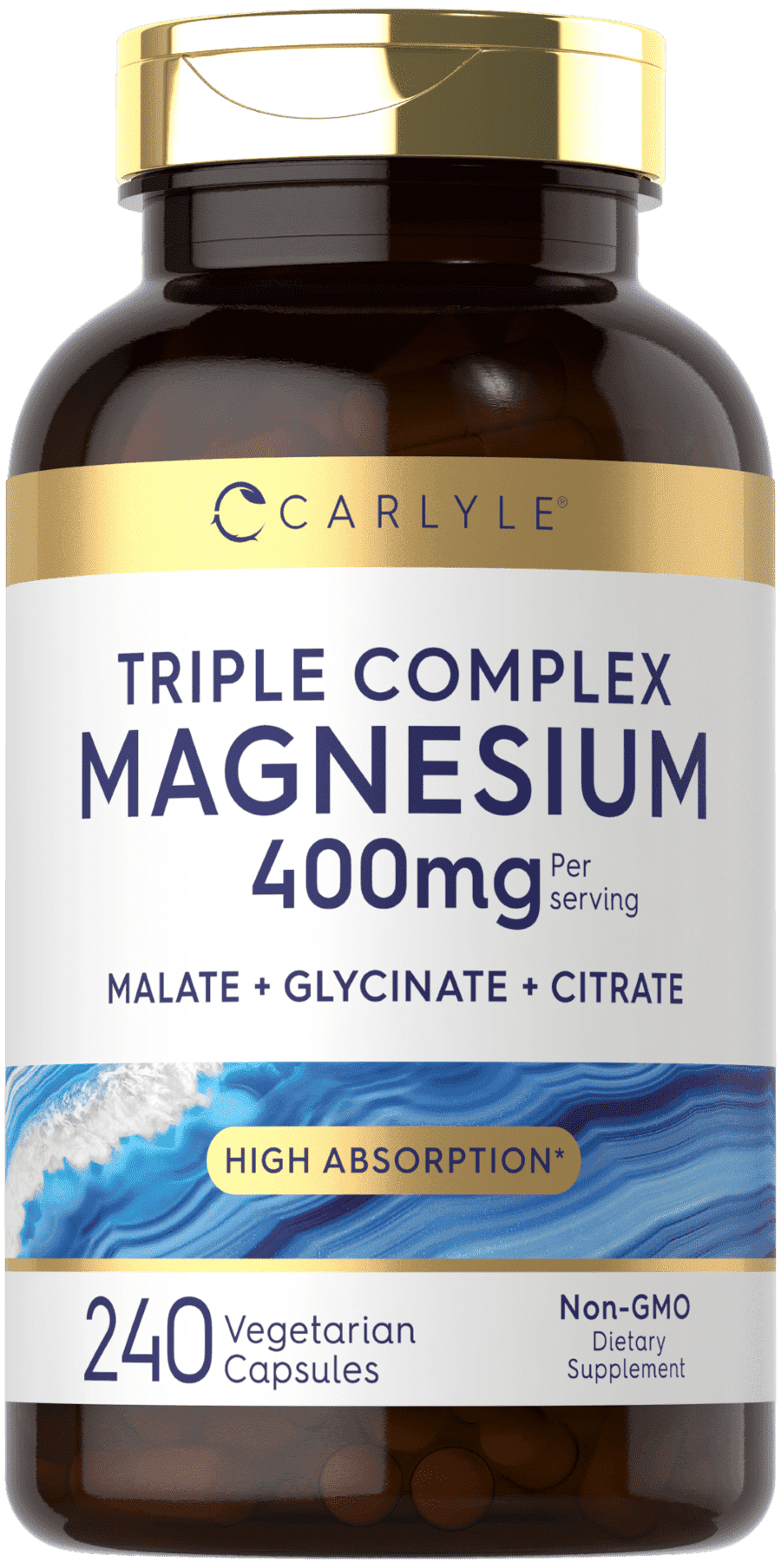 Triple Magnesium Complex   400 mg   240 Capsules   Magnesium Malate  Glycinate & Citrate   by Carlyle