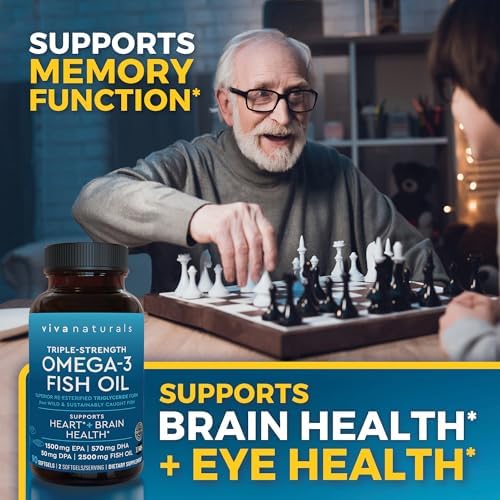 Triple Strength Omega 3 Fish Oil Supplement for Women and Men   2500 mg High Potency  Easy to Absorb Re esterified Triglyceride Form  Pescatarian Friendly DPA EPA DHA Omega 3 Supplement  180 Softgels
