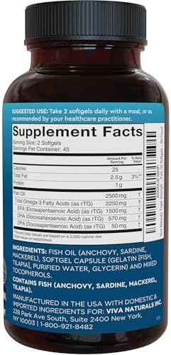 Triple Strength Omega 3 Fish Oil Supplement for Women and Men   2500 mg High Potency  Easy to Absorb Re esterified Triglyceride Form  Pescatarian Friendly DPA EPA DHA Omega 3 Supplement  180 Softgels