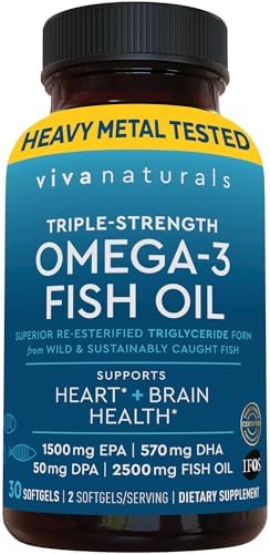 Triple Strength Omega 3 Fish Oil Supplement for Women and Men   2500 mg High Potency  Easy to Absorb Re esterified Triglyceride Form  Pescatarian Friendly DPA EPA DHA Omega 3 Supplement  180 Softgels