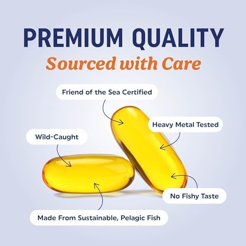 Triple Strength Omega 3 Fish Oil 3600 mg   EPA & DHA   Over 2100mg Omega 3 Fatty Acids   1300mg EPA   860mg DHA   Best Essential Fatty Acids   Premium Wild Caught & Burpless Fish Oil   120 Ct