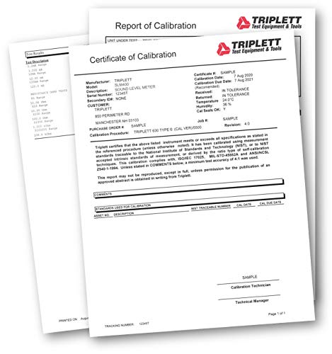 Triplett SLM600 KIT NIST Sound Level Datalogger Kit with Calibrator with Certificate of Calibration to NIST
