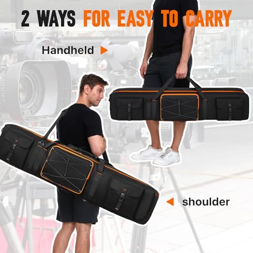 Tripod Carrying Case 50 Inch Tripod Light Stand and Photography Lighting Kit Bag Photo Studio Equipment Large Carrying Bag with 2 Removable Padding for Tripods Monopods Speaker Stands Mic Stand