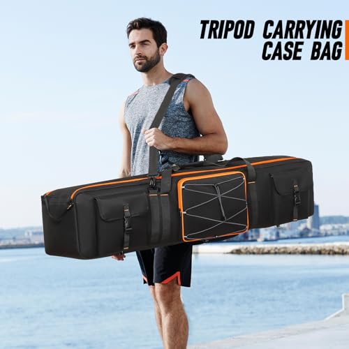 Tripod Carrying Case 50 Inch Tripod Light Stand and Photography Lighting Kit Bag Photo Studio Equipment Large Carrying Bag with 2 Removable Padding for Tripods Monopods Speaker Stands Mic Stand