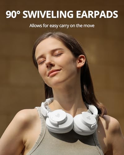 Tronsmart Q20S Hybrid Active Noise Cancelling Headphones  Wireless Over Ear Headphones with Mic  Hi Res Audio  60H Playtime  Deep Bass Custom EQ via App  Comfort Fit  for Travel Home Office